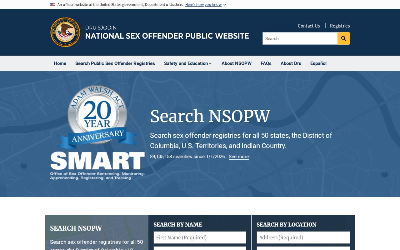 Valencia County sex offender lookup through the national registry search